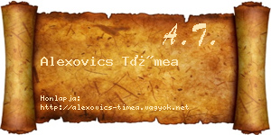 Alexovics Tímea névjegykártya