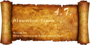 Alexovics Tímea névjegykártya