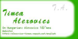 timea alexovics business card